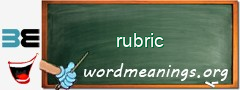 WordMeaning blackboard for rubric